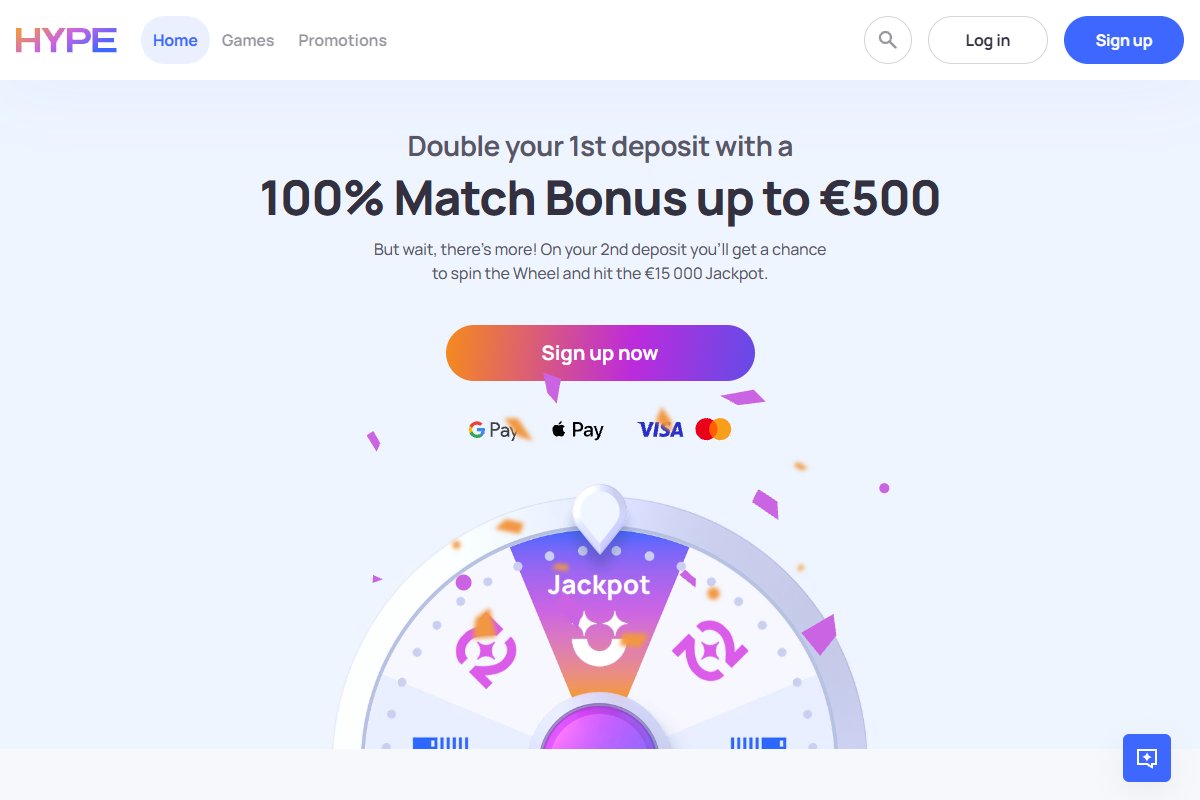 Bannière du bonus de bienvenue Hypekasino avec offre exclusive pour nouveaux joueurs